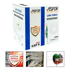 GENERICO - Bobina Cable Red Utp Cat6a 24awg 305m Para Interior RJ45