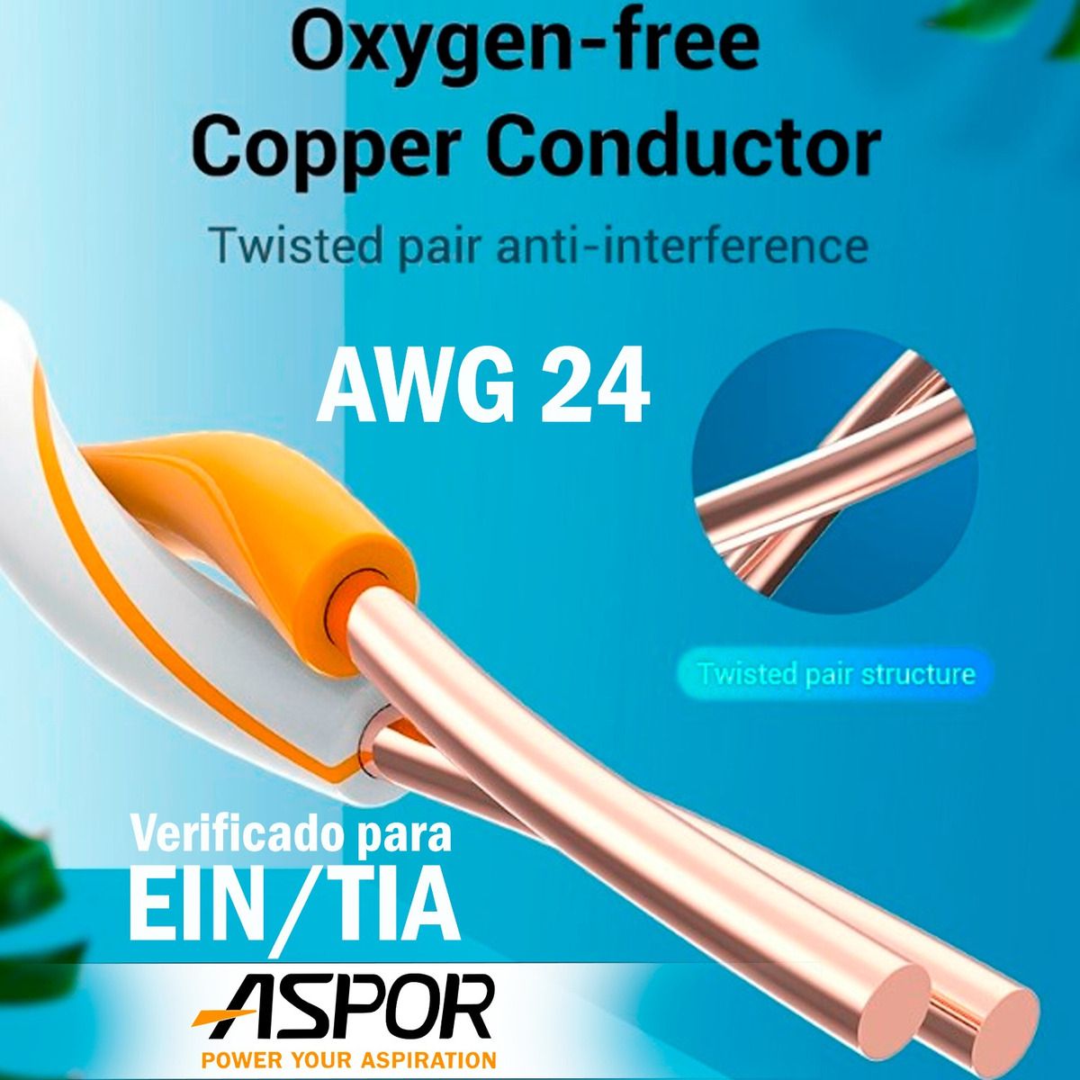 GENERICO - Bobina Cable Red Utp Cat6a 24awg 305m Para Interior RJ45