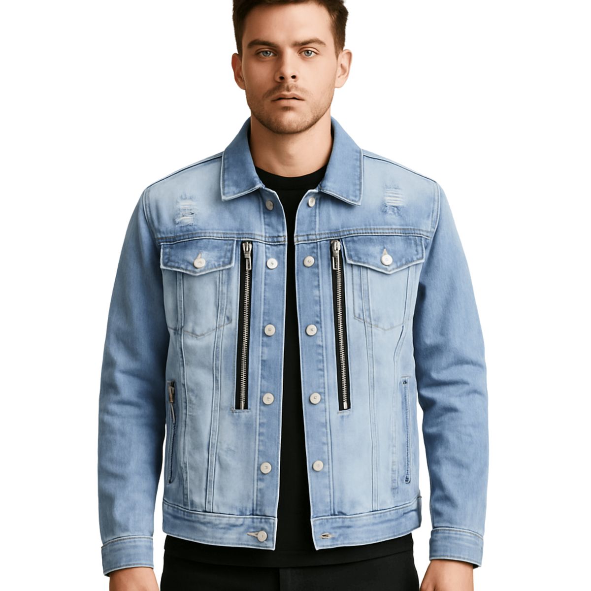 D'JOE - Chaqueta Jeans Mezclilla Hombre Slim