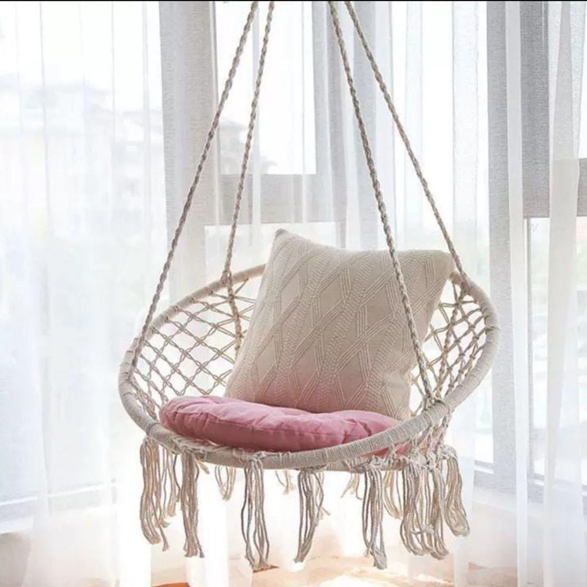 GENERICO - SILLA COLGANTE RELAJANTE MECEDORA TEJIDO TIPO HAMACA PARA EL HOGAR