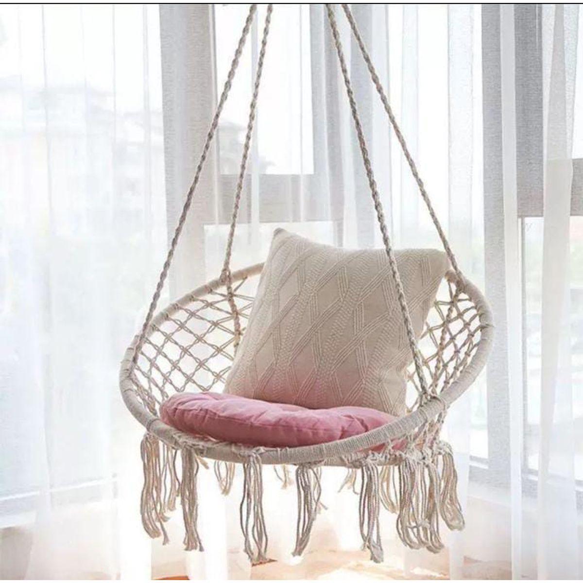 GENERICO - SILLA COLGANTE RELAJANTE MECEDORA TEJIDO TIPO HAMACA PARA EL HOGAR
