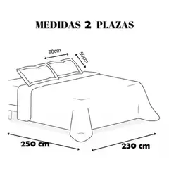 GENERICO - PLUMON 2 PLAZA TEXTURIZADO RELIEVE DE HOJAS GRIS CON CHIPORRO TF