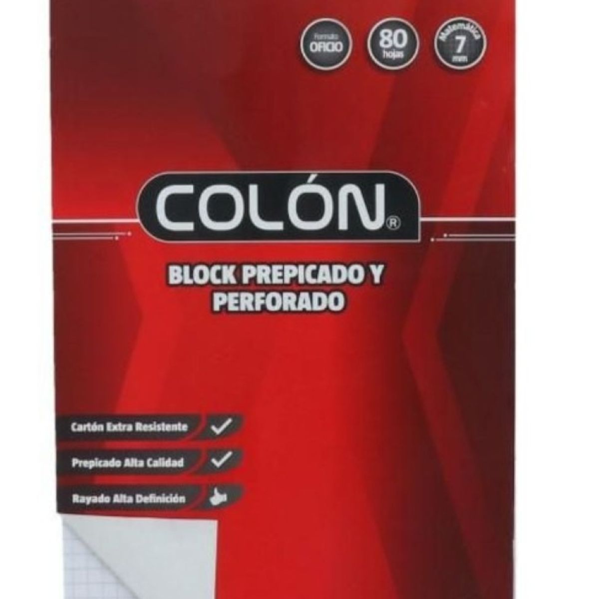 COLON - BLOCK OFICIO MATEMÁTCAS 7 MM 80 HOJAS