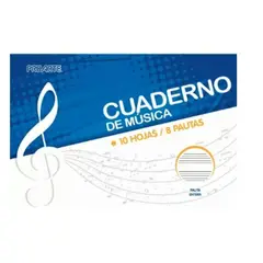 PROARTE - CUADERNO DE MUSICA 10 HOJAS 8 PAUTAS