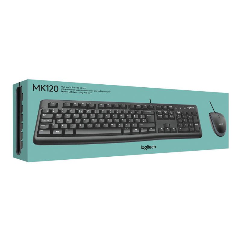 LOGITECH - Kit Teclado Y Mouse Logitech Mk120 Alambrico Negro