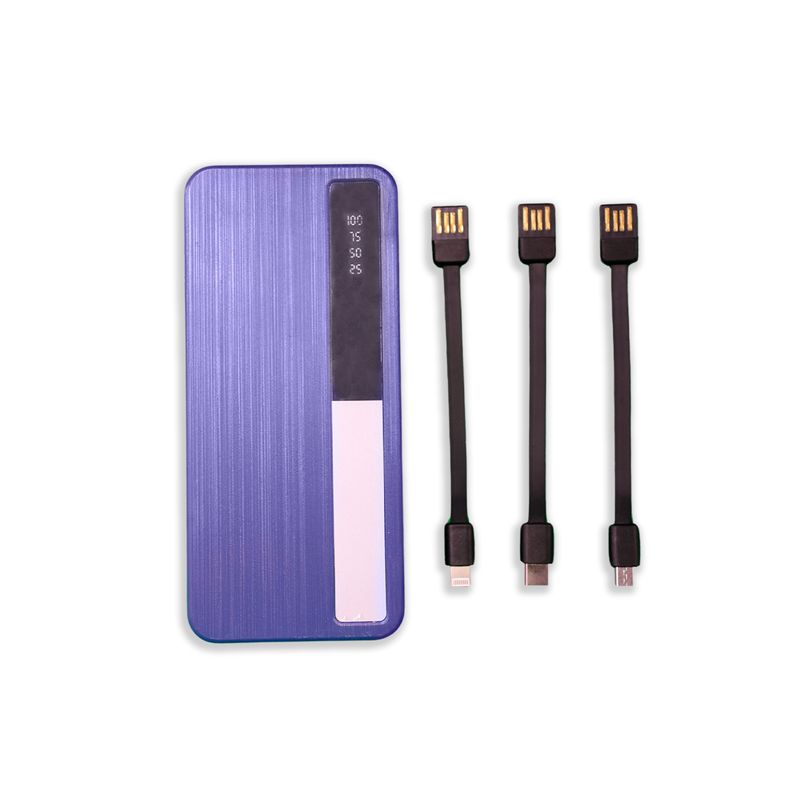 JTF - Power Bank con Cables Integrados y Pantalla Digital – 10.000 mAh