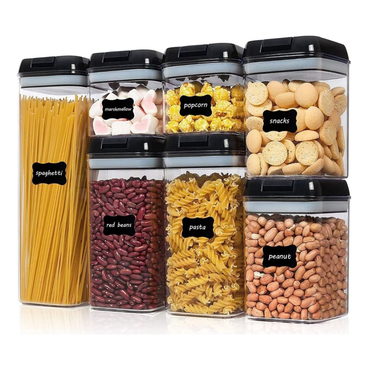 GENERICO - Set De 7 Contenedores Herméticos De Plástico Cocina Despensa