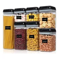 Set De 7 Contenedores Herméticos De Plástico Cocina Despensa