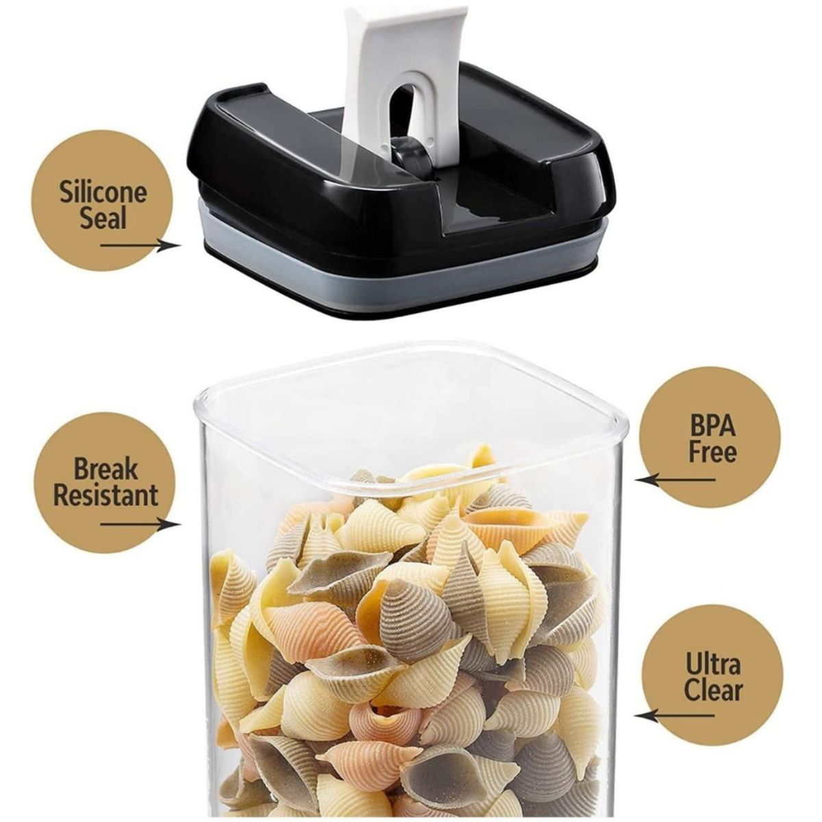 GENERICO - Set De 7 Contenedores Herméticos De Plástico Cocina Despensa