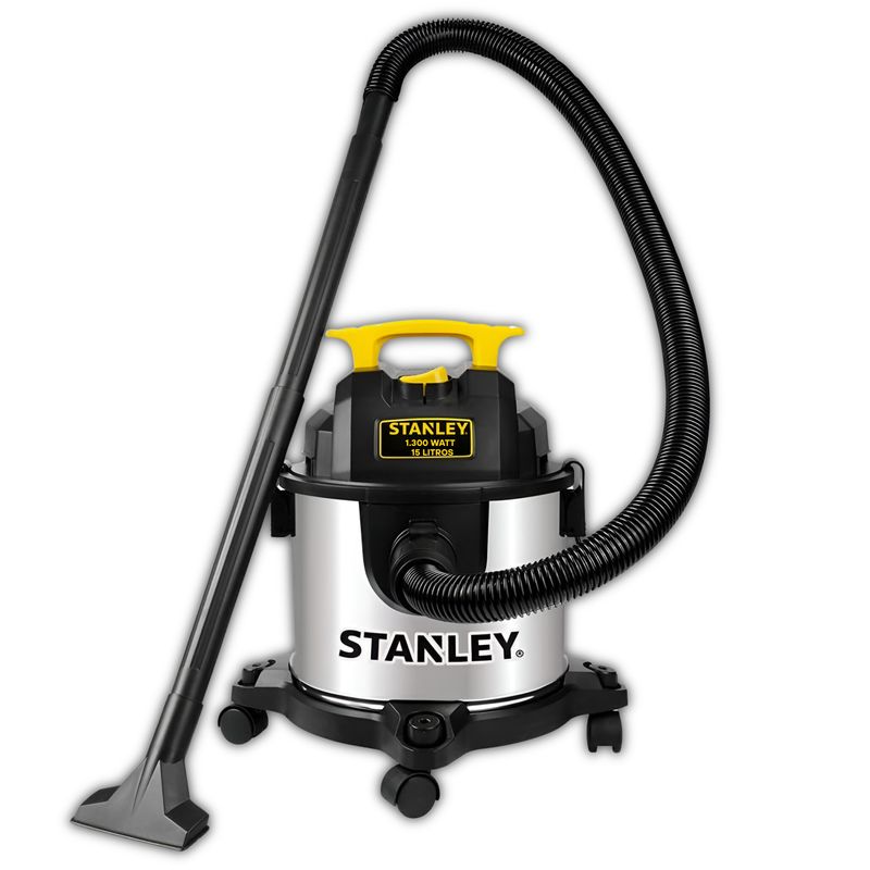 STANLEY - Aspiradora y Sopladora Stanley Inox 15LT 1300W Seco y Húmedo