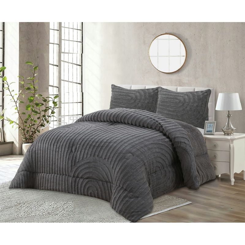 GENERICO - PLUMON KING TEXRUTIZADO RELIEVE DE LINEAS GRIS CON CHIPORRO TF