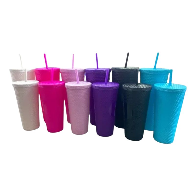 GENERICO - Pack De 2 Vasos Tumbler Tipo Starbucks Con Bombilla Y Tapa