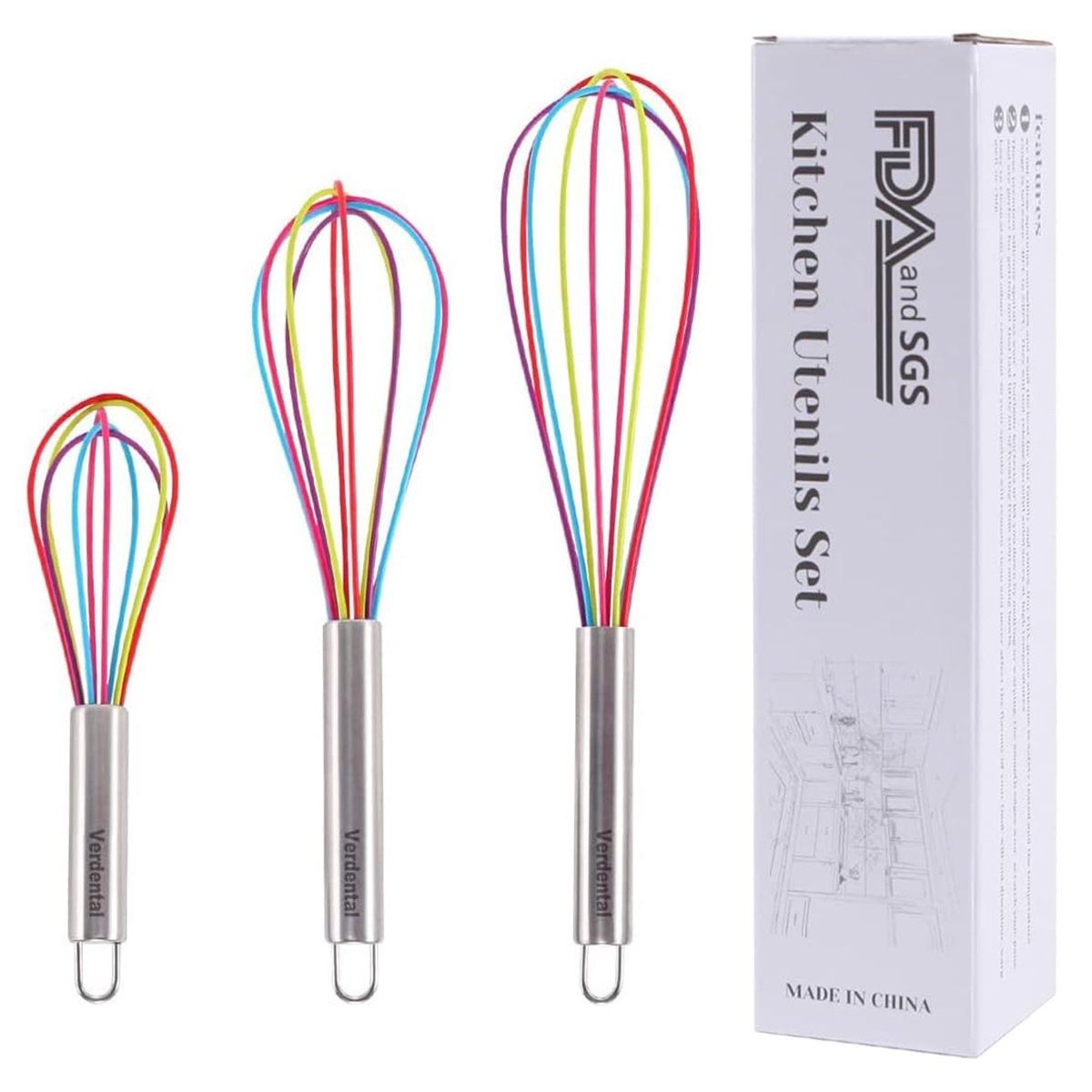 GENERICO - 3pcs Batidor Mezclador Manual De 81012 Pulgadas Cocina