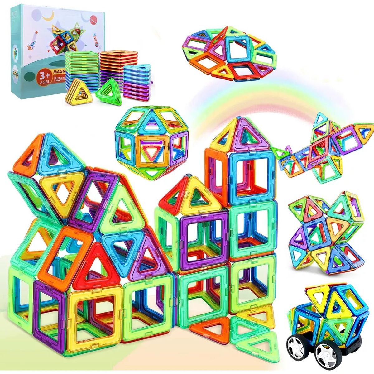 KUANGYE - Set Còlourful Bloques Magnéticos Para Construir 60 Piezas
