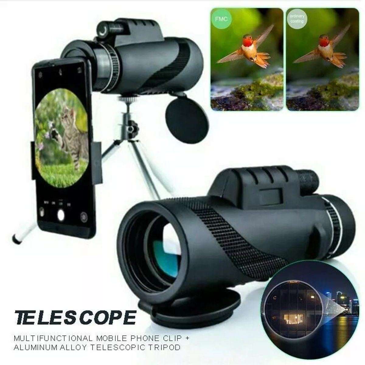 KUANGYE - Monocular Hd Binocular Zoom 40x60 + Estuche + Porta Celular