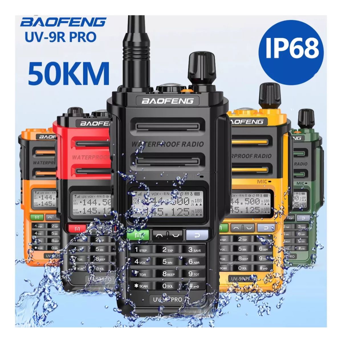 GENERICO - Baofeng-wt Uv 9R Pro, Teclado Impermeable Ip68, Radio Fm Led   Negro