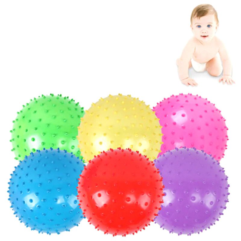 GENERICO - Pelota Yoga Pilates Balon Erizo Kine Masaje 20cm - Amarillo