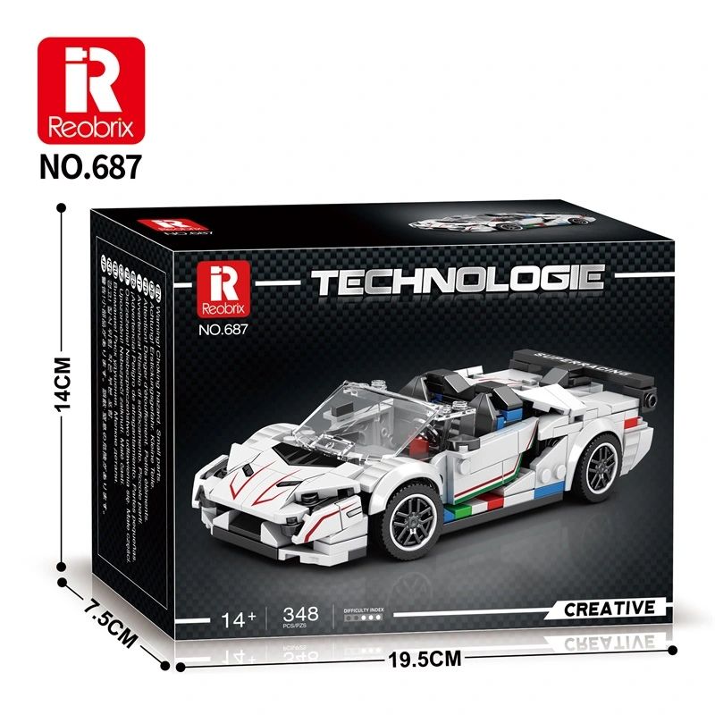 GENERICO - auto armable Lamborghini Aventador SVJ 382 piezas ReoBrix