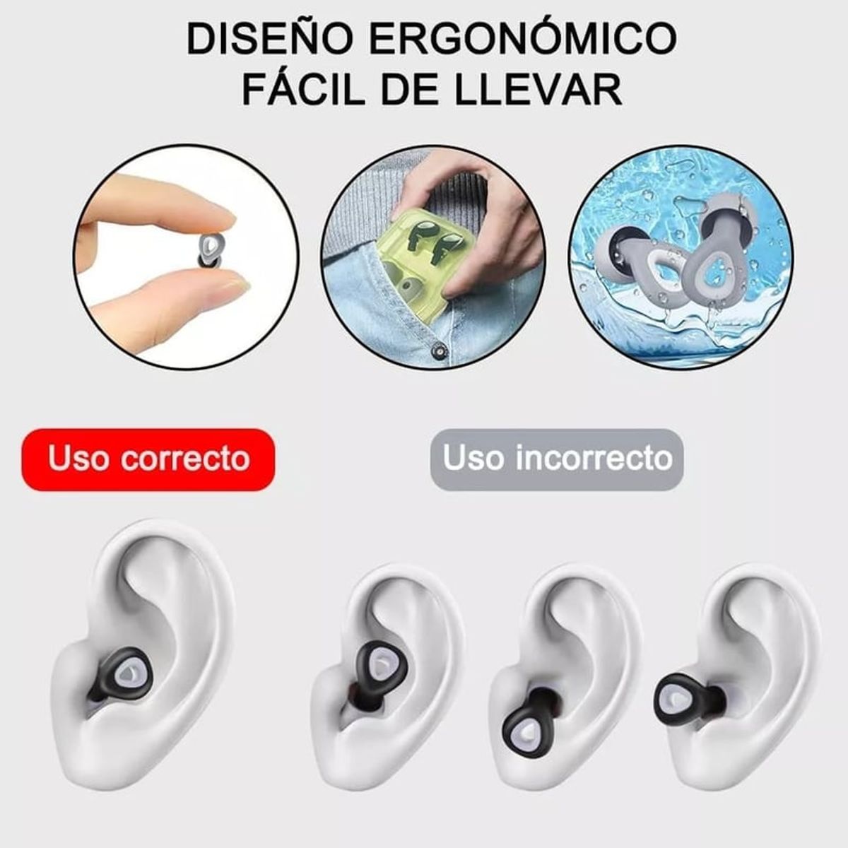 GENERICO - Tapones Anti Ruido Para Niños Y Adultos 3piezas 3 Tallas