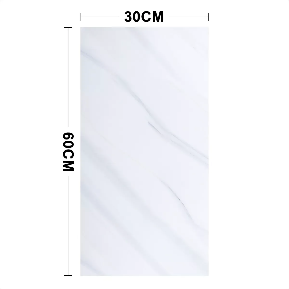 SUPERCENTER - 10 Laminas Papel Mural Mármol Ladrillo Pared Y Piso Blanco 60x30cm