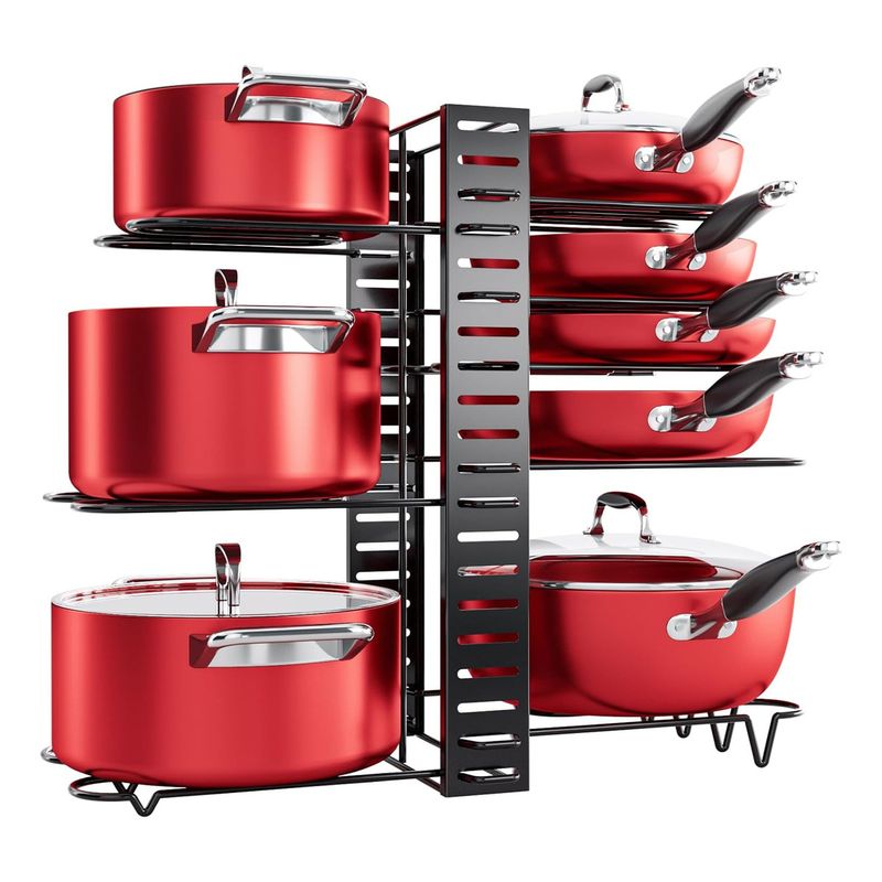 EVERSO - Organizador Cocina Multiuso Platos Ollas 8 Niveles Ajustable