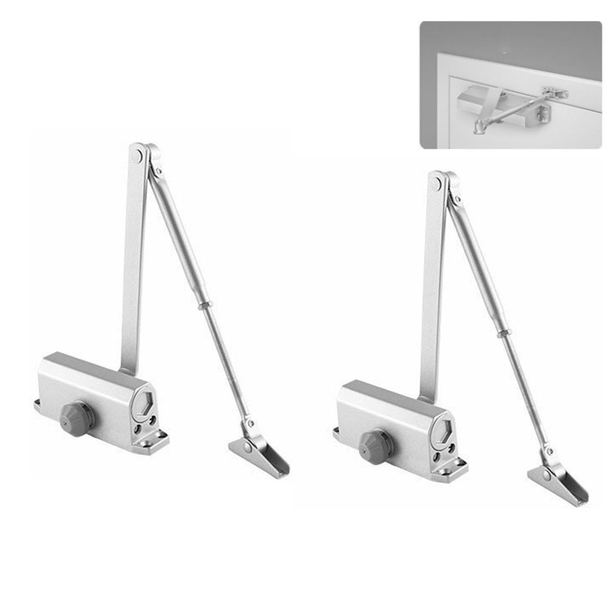 GENERICO - 2pcs Cierrapuertas Brazo Hidraulico 25 A 45 Kg