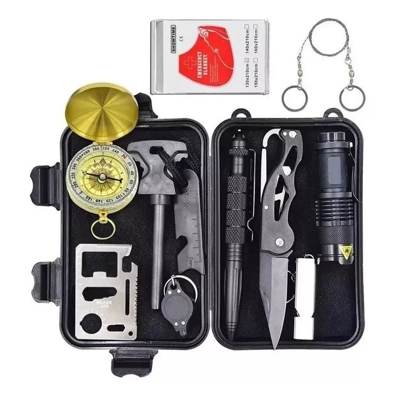 GENERICO - Kit Herramientas De Supervivencia 12 En 1 Camping Outdoor