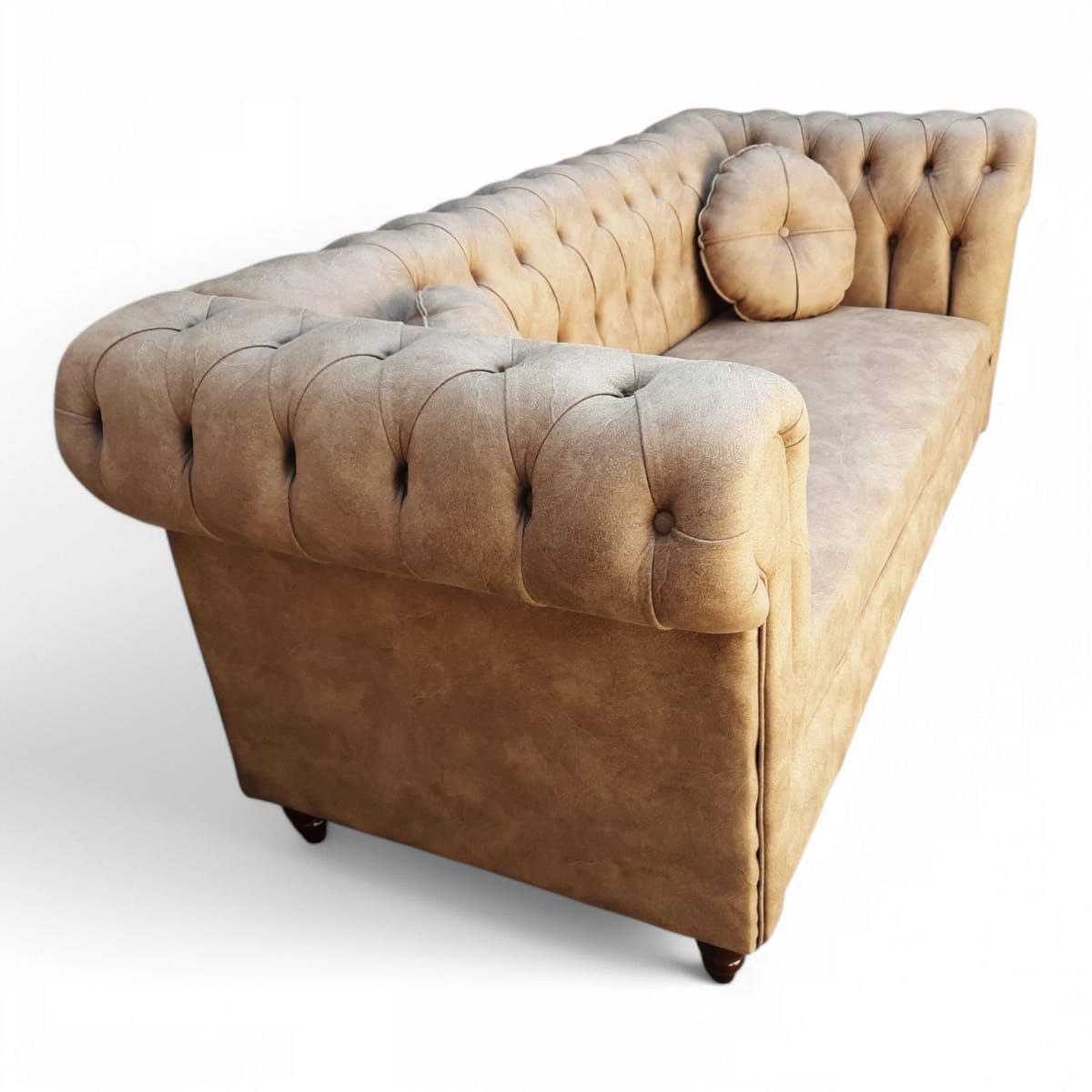 GENERICO - Sofá Chesterfield Capitoné Premium Beige envejecido