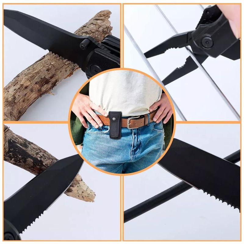 GENERICO - Cuchillo Tactico Navaja Multiherramienta Pentagon Caza 16en1
