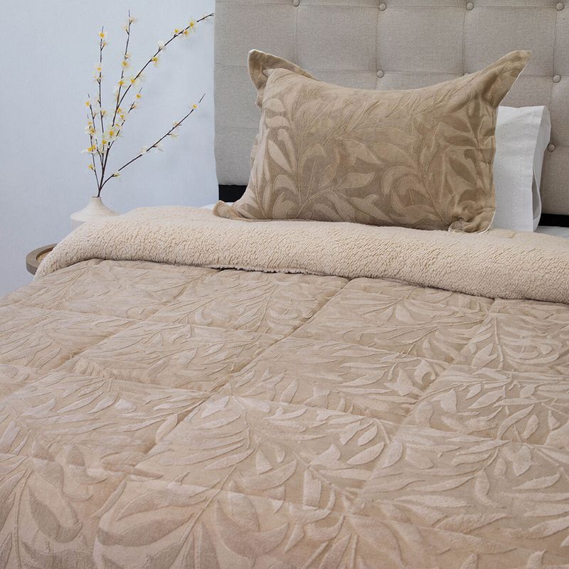DORAL - Cubrecama sherpa outboss 1.5 plazas beige