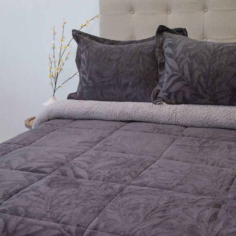 DORAL - Cubrecama sherpa outboss 2 plazas gris