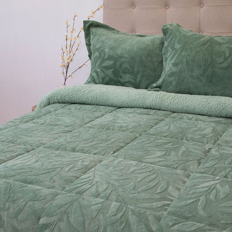 DORAL - Cubrecama sherpa outboss 1.5 plazas verde