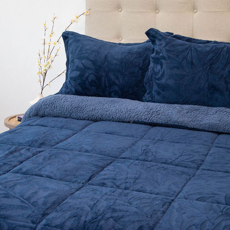 DORAL - Cubrecama sherpa outboss 2 plazas azul