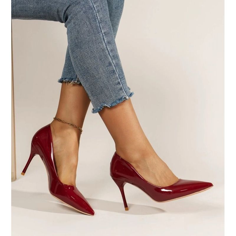 PEQUI - ZAPATO TACO ALTO ROJO