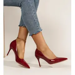 PEQUI - ZAPATO TACO ALTO ROJO