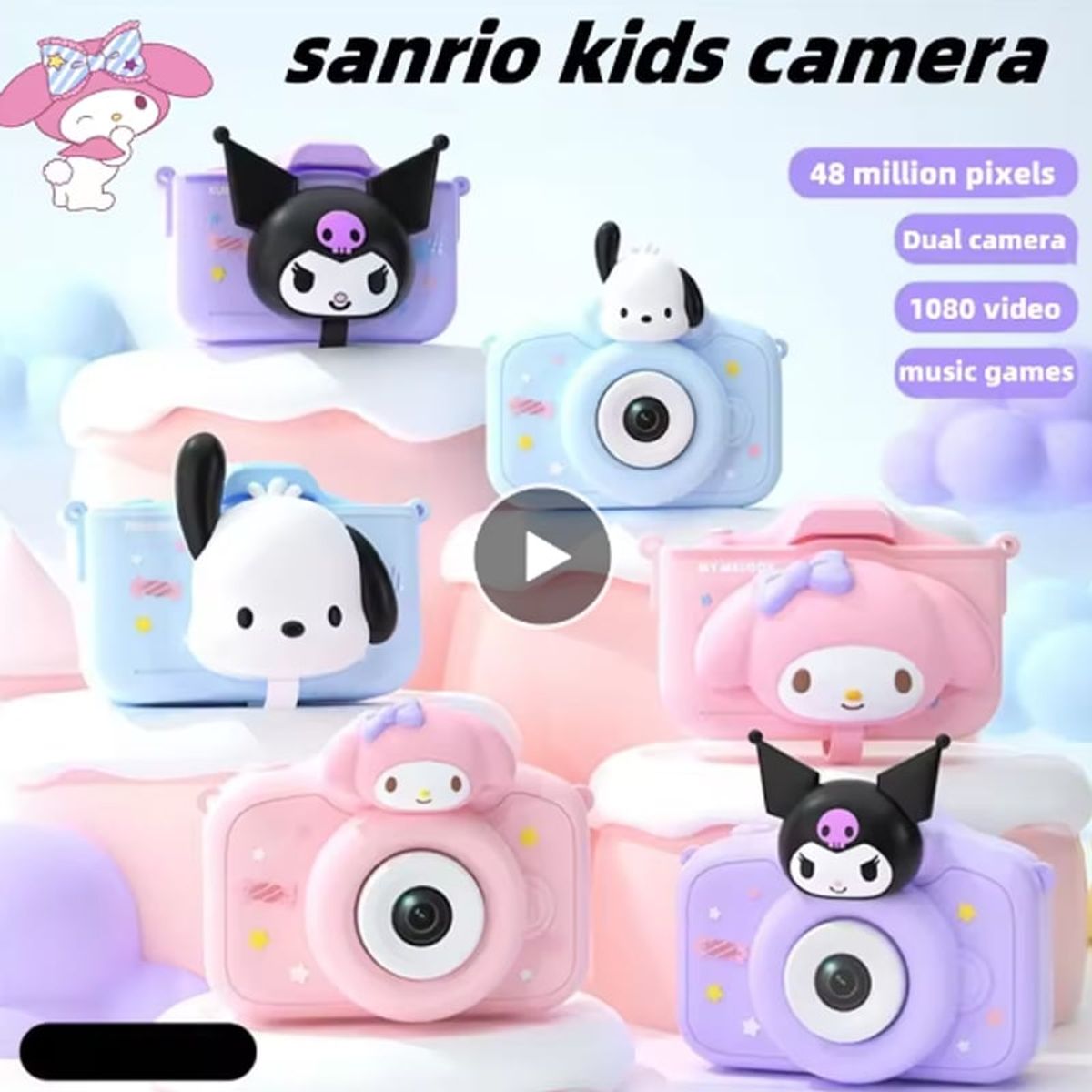 BRO TOUMI - Cámara Kuromi 2 Digital HD de 20 mp1080p MP3 TF-morado