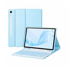 JOIGO - Funda Con Teclado Español Para Samsung S9 Fe 10.9 Celeste