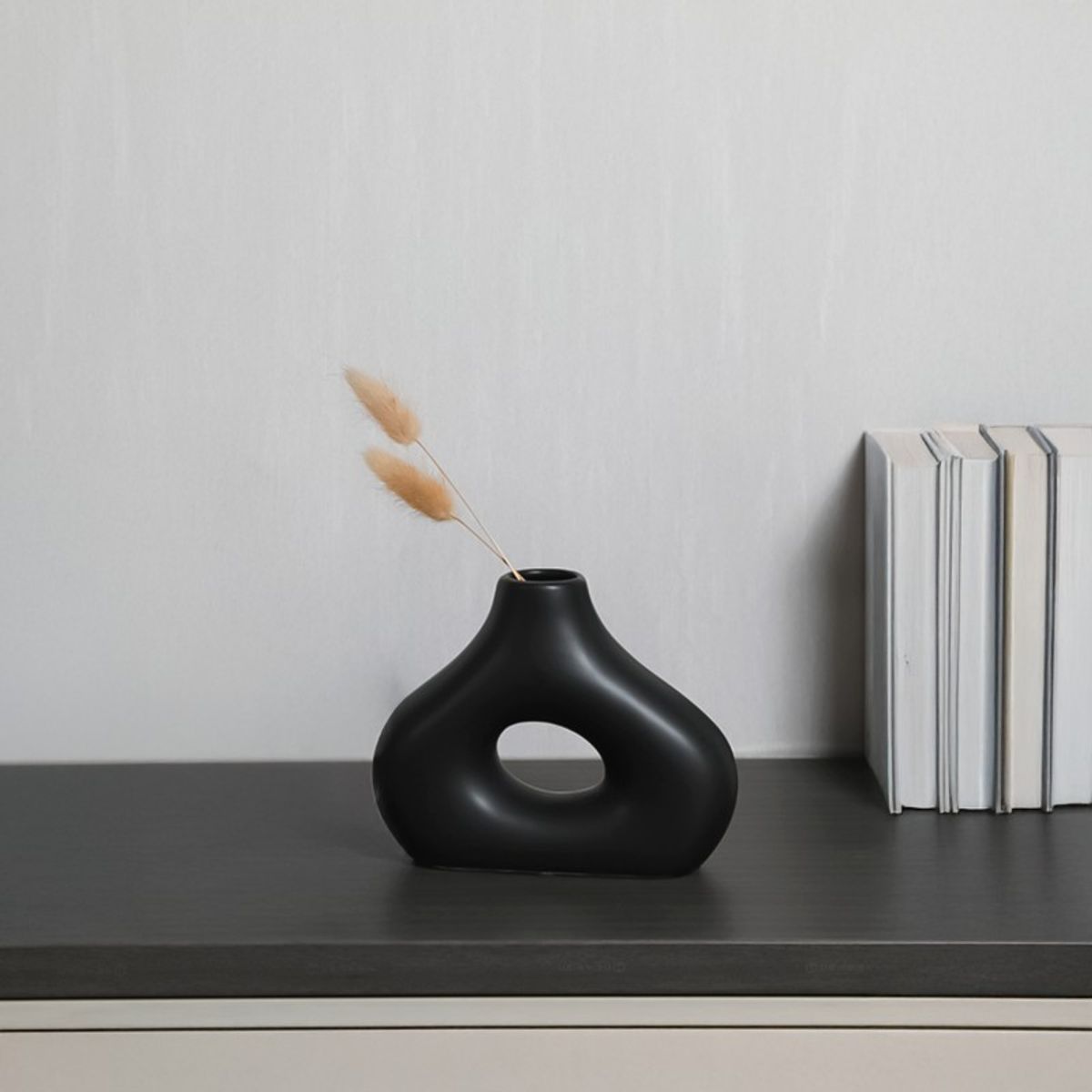 RE DECORA - Jarrón Decorativo Grace Negro