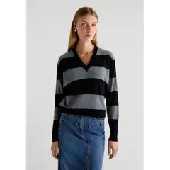SCALPERS - Sweater Rayas Bolsillos Cuello En V