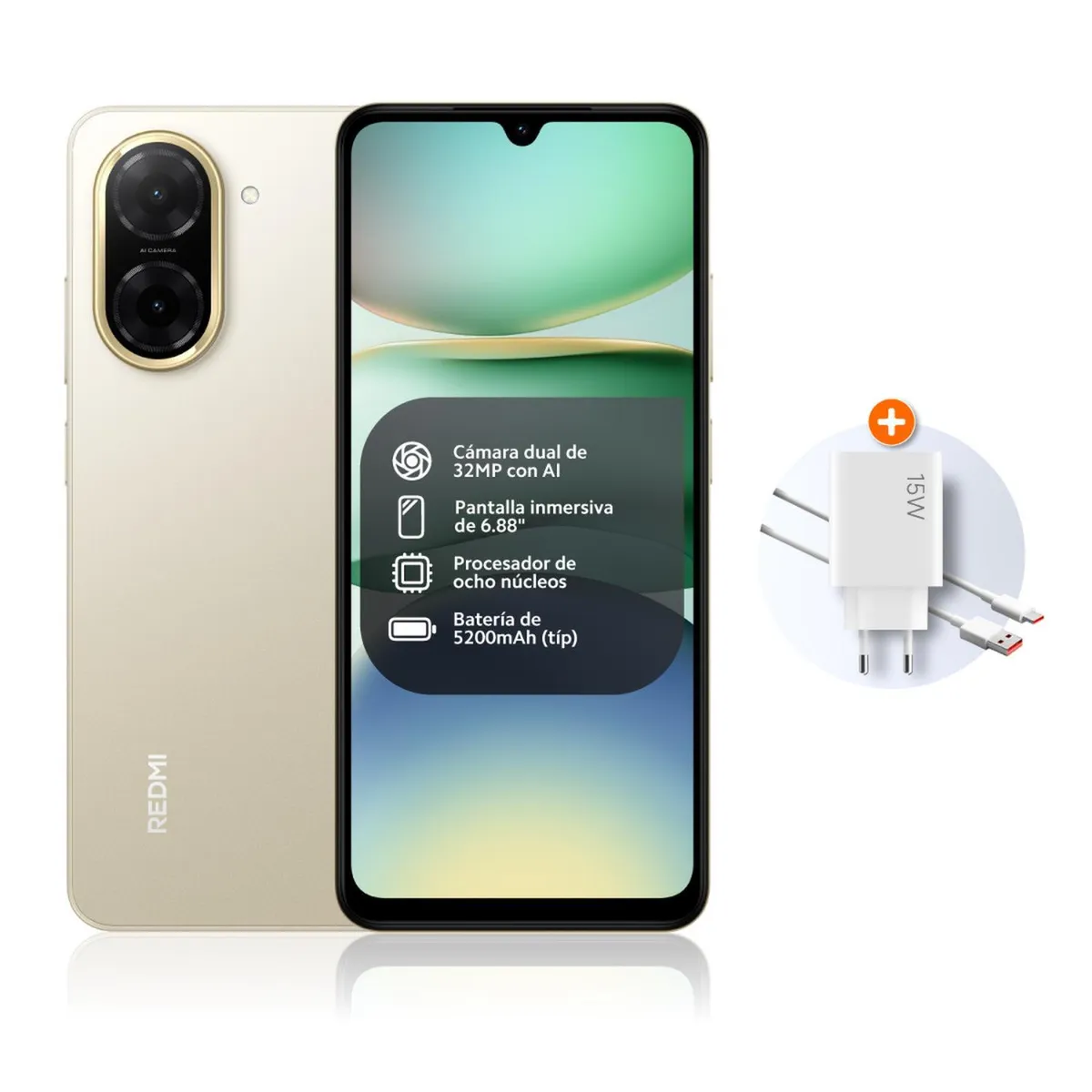 XIAOMI - Celular Redmi A5 Gold 4GB RAM + 128GB ROM