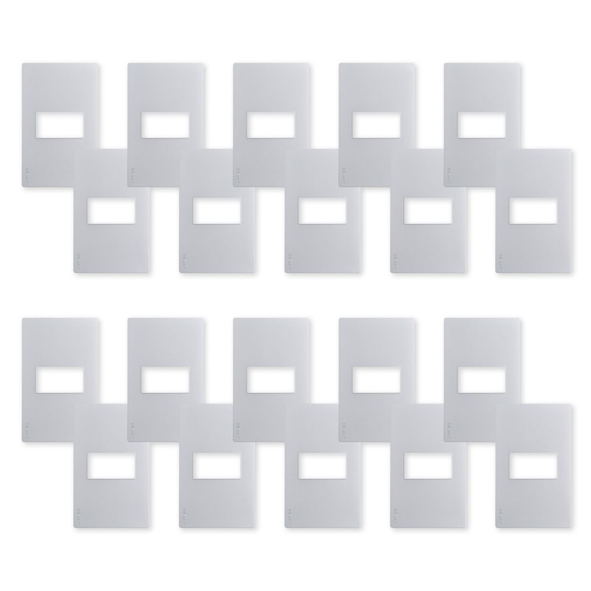 WANT - Pack 20 Placas Simple con Soporte Metálico - Plata