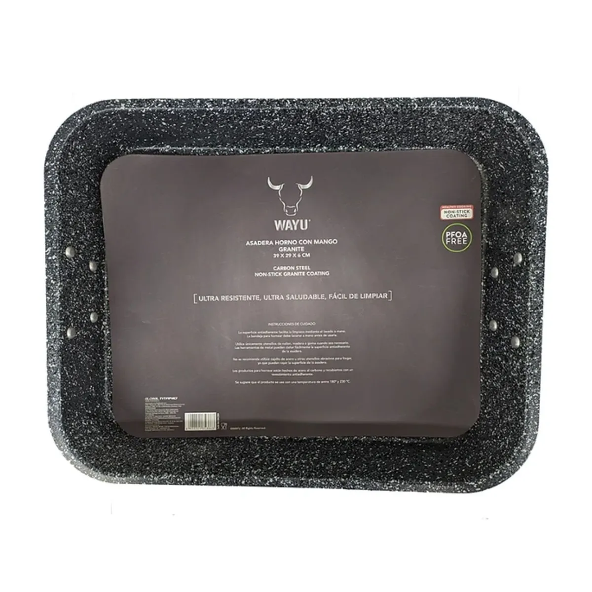 WAYU - Asadera Horno Wayu Antiadherente Con Mangos Cocina 39x29cm