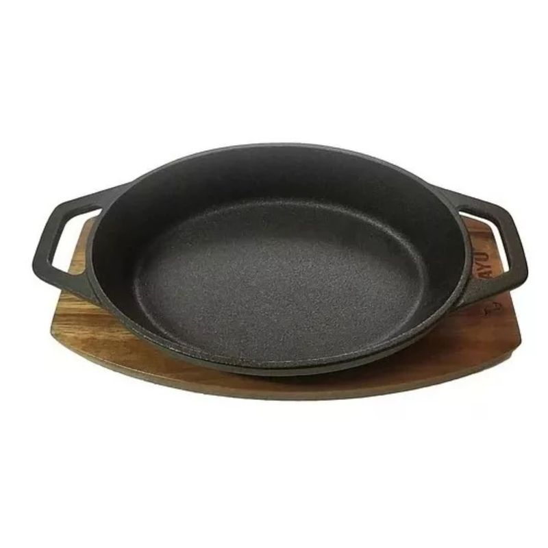 WAYU - Cacerola 24cm Wayu Iron Cast Base Madera Cocina Acero