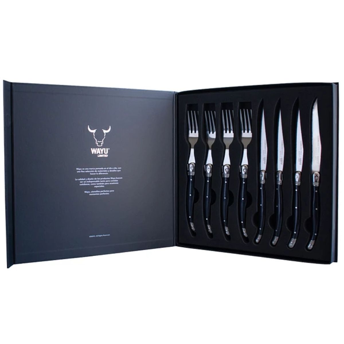 WAYU - Set Cubiertos 8 Piezas Black Wayu Tenedores Cuchillos