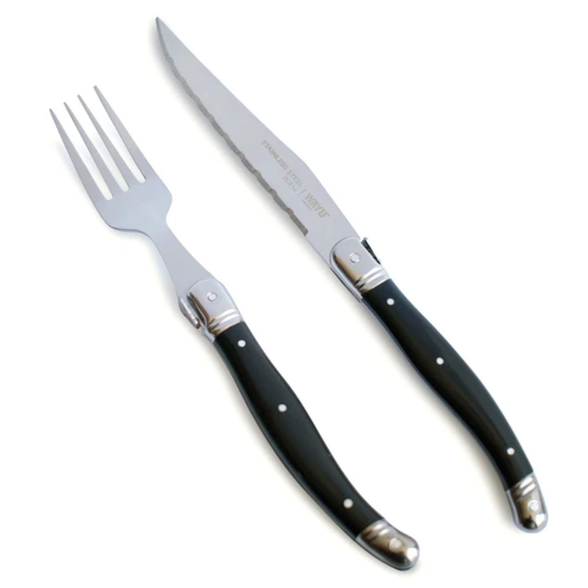 WAYU - Set Cubiertos 8 Piezas Black Wayu Tenedores Cuchillos