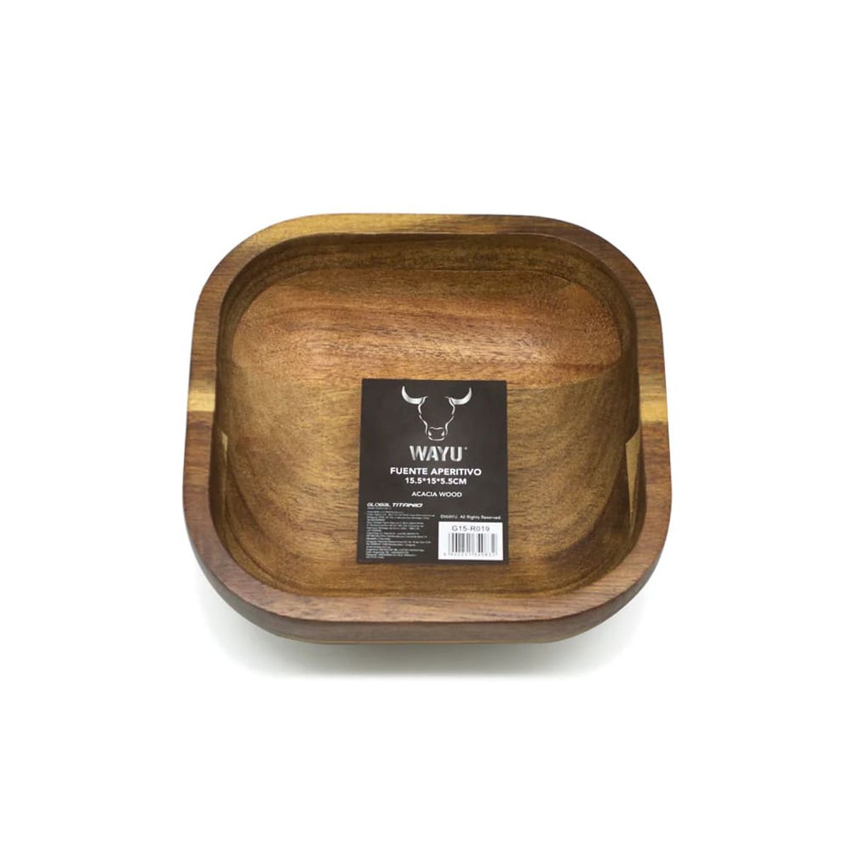 WAYU - Bowl Fuente Aperitivo Madera Wayu 16x16x6cm Parrilla Quincho