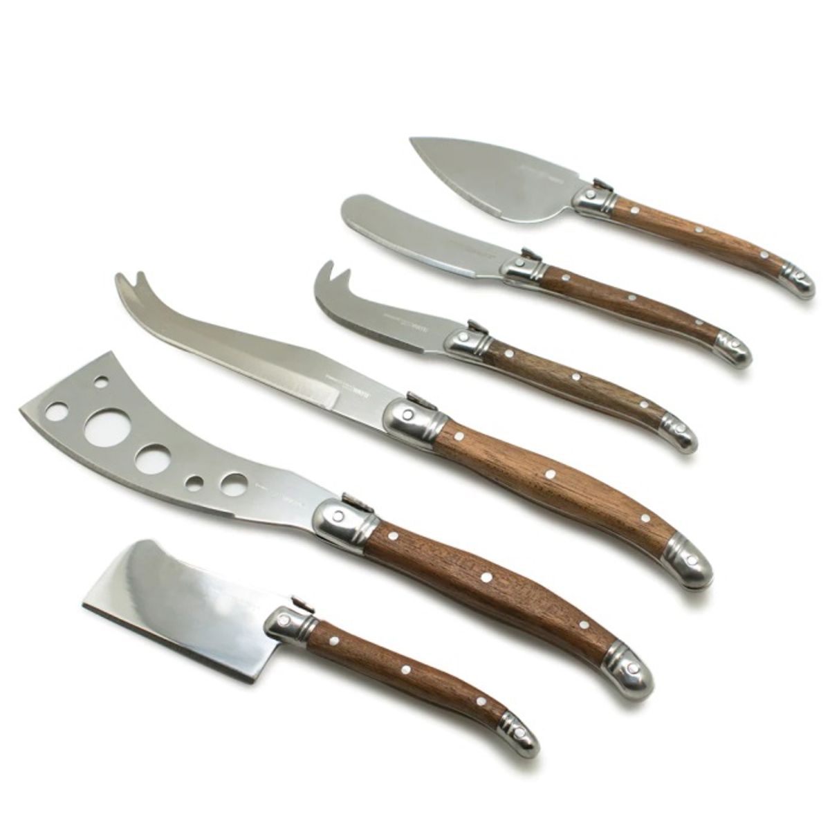 WAYU - Set 6 Cuchillos Aperitivo Wayu Mango Madera Tablas Picoteo