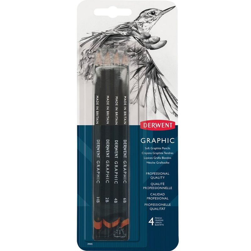 DERWENT - Set 4 Lápices Grafito Derwent Graphic Suave