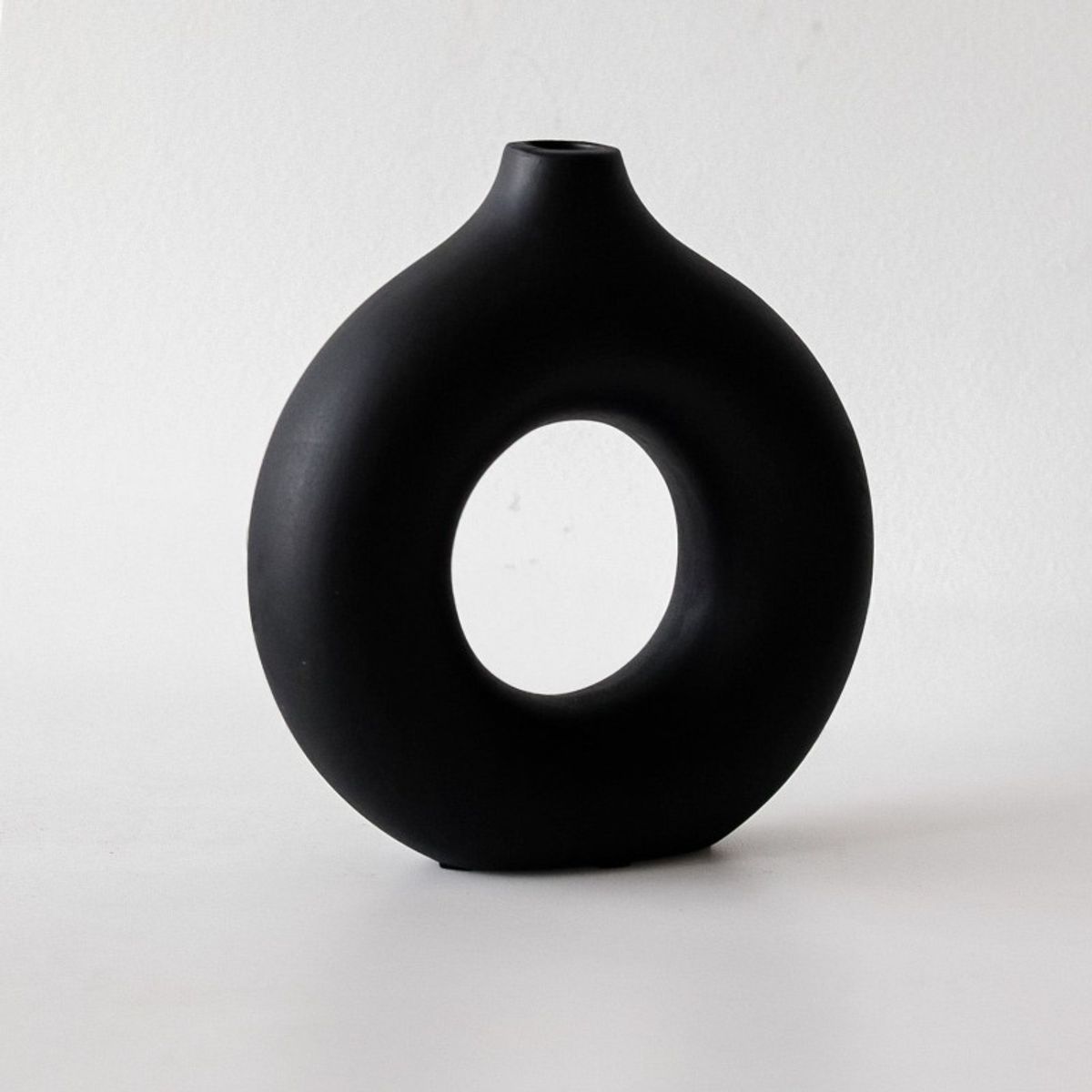 RE DECORA - Jarrón Decorativo Mist Mediano Negro