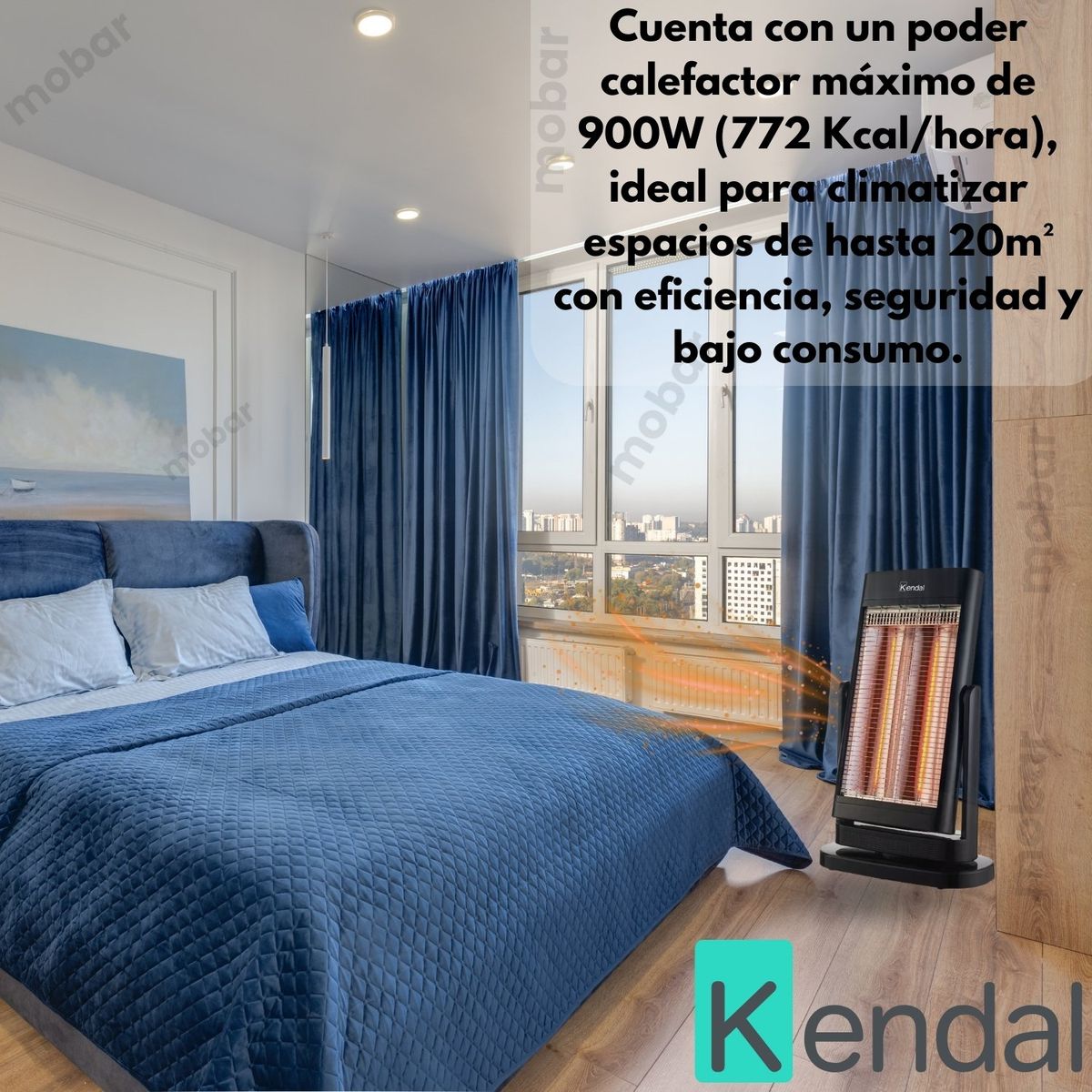 KENDAL - Calefactor Electrico Estufa Bajo Consumo Kendal Kfc-90d1 Fibra Carbono